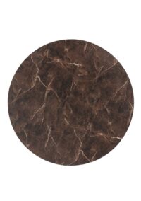 Caletta, eetkamertafel rond 120 cm. - HPL Primo Laminato blad - centrale teenpoot steelbrown - Marble brown - Afbeelding 3