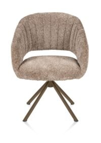 Isla, armstoel - draaibaar - steelbrown - stof Valencia - Taupe