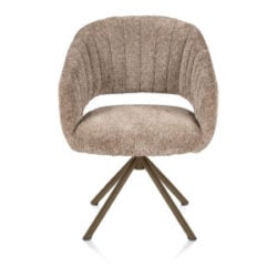 Isla, armstoel - draaibaar - steelbrown - stof Valencia - Taupe