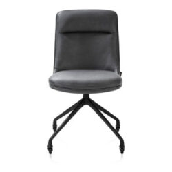 Mateo, chaise - roulettes - rough off black - Pala - Anthracite
