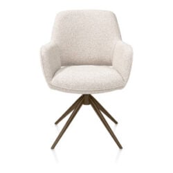 Kian, chaise à accoudoirs - fixe - steelbrown - tissu Cloudy - beige