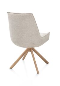 Theo, eetkamerstoel - draaibaar met kantelfunctie - eikenhout look - pocket - Vada - beige - Afbeelding 3