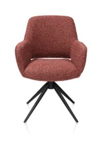 Kian, chaise à accoudoirs - fixe - rough off black - tissu Cloudy - cuivre
