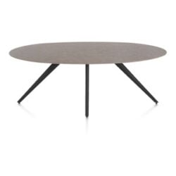 Saluti, eetkamertafel ellips 210 x 105 cm. - 4 poot - rough off black - Lava