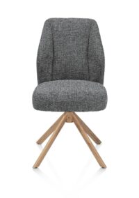 Baya, eetkamerstoel - draaibaar + relax - naturel - pocketvering - stof Sevilla - Antraciet