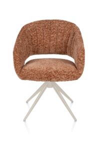 Isla, chaise à accoudoirs - pivotant avec fonction relax  - crème - tissu Valencia - Corail