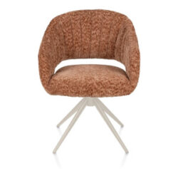 Isla, chaise à accoudoirs - pivotant avec fonction relax  - crème - tissu Valencia - Corail