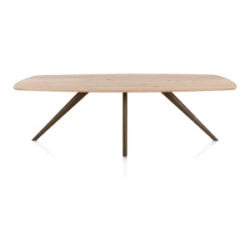 Arvada, table à manger 250 x 110 cm - ovale - chêne massif - 4 pieds - steelbrown - Steel Brown