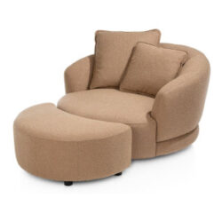 Cervos, Pouf grand - Tissu Cloudy - ocre