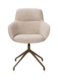 Mateo, chaise à accoudoirs - pivotante - steelbrown - Bellini - Creme