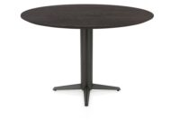 Caletta, bartafel rond 150 cm. - eiken blad - centrale teenpoot grafiet - Basalt
