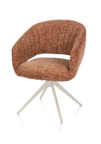 Isla, chaise à accoudoirs - pivotant avec fonction relax  - crème - tissu Valencia - Corail - Image 2
