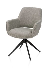 Kian, chaise à accoudoirs - pivotant avec fonction relax - rough off black - tissu Cloudy - Olive - Image 2