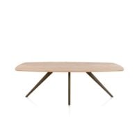 Arvada, eetkamertafel 220 x 110 cm - ovaal - massief eikenhout - 4 poot - steelbrown - Steel Brown
