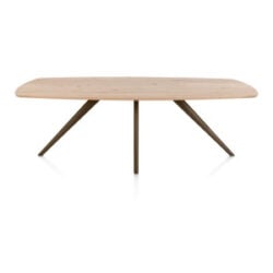 Arvada, eetkamertafel 220 x 110 cm - ovaal - massief eikenhout - 4 poot - steelbrown - Steel Brown