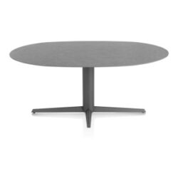 Saluti, table ellipse 180 X 105 cm. - pied central - graphite - Anthracite
