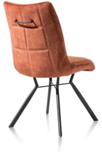 Mischa, chaise - piétement pivotant - poignée - tissu Karese - cuivre - Image 3