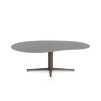 Saluti, table organic 210 X 120 cm. - pied central - steelbrown - Anthracite