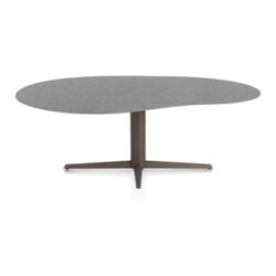 Saluti, table organic 210 X 120 cm. - pied central - steelbrown - Anthracite
