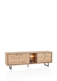 Mogan, Lowboard 190 cm, 2 deuren, 2 laden, 2 openvakken incl. LED - Afbeelding 2