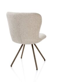 Ethan, chaise - pivotante - 4-pieds steelbrown - tissu Cloudy - beige - Image 2