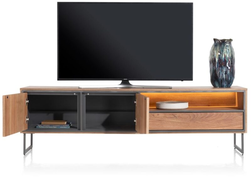 Trapani, Buffet Bas 200 Cm - 2-Portes + 1-Tiroir + 1-Niche (+ Led) - Image 3