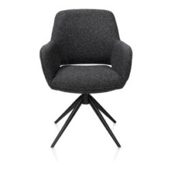 Kian, armstoel - draaibaar met kantelfunctie - rough off black - stof Cloudy - Antraciet