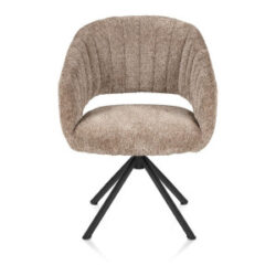 Isla, chaise à accoudoirs - pivotant - rough off black - tissu Valencia - Taupe