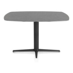 Saluti, bartafel ovaal 150 x 105 cm. - centrale teenpoot - rough off black - Antraciet