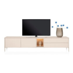 Trentino, Buffet bas 270 cm. - 2 portes + 2 tiroirs + 1 niche - mdf laqué - Creme