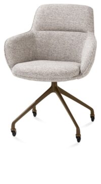 Mateo, chaise à accoudoirs - roulettes - steelbrown - Bellini - Caillou - Image 2