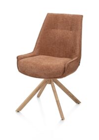 Theo, eetkamerstoel - draaibaar met kantelfunctie - eikenhout look - pocket - Vada - koper - Afbeelding 2