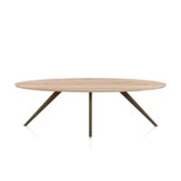 Arvada, eetkamertafel 250 x 110 cm - ellips - massief eikenhout - 4 poot - steelbrown - Steel Brown