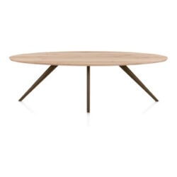 Arvada, eetkamertafel 250 x 110 cm - ellips - massief eikenhout - 4 poot - steelbrown - Steel Brown