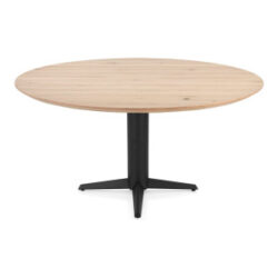 Caletta, table rond 150 cm. - plateau en chêne - pied central noir - Natural
