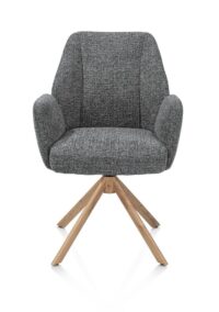 Baya, armstoel - draaibaar + relax - naturel - pocketvering - stof Sevilla - Antraciet