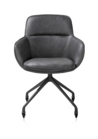 Mateo, chaise à accoudoirs - roulettes - graphite - Pala - Anthracite