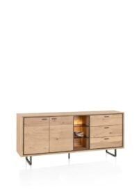 Mogan, Dressoir 190 cm, 2 deuren, 3 laden, 3 openvakken incl. LED - Afbeelding 2
