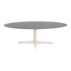 Saluti, table ellipse 240 X 110 cm. - pied central - crème - Anthracite