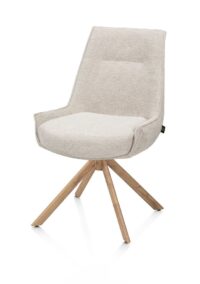 Theo, eetkamerstoel - draaibaar met kantelfunctie - eikenhout look - pocket - Vada - beige - Afbeelding 2