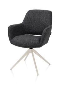 Kian, chaise à accoudoirs - pivotant - crème - tissu Cloudy - Anthracite - Image 2