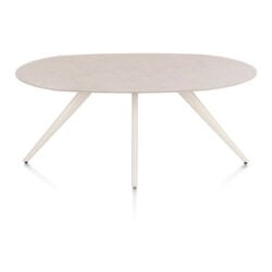 Saluti, eetkamertafel ellips 180 x 105 cm. - 4 poot - cr&egrave;me - Light sand