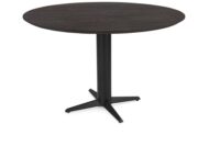 Caletta, bartafel rond 150 cm. - eiken blad - centrale teenpoot zwart - Basalt - Afbeelding 2