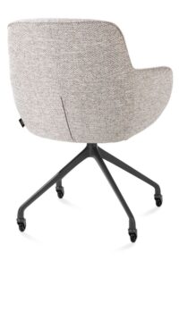 Mateo, chaise à accoudoirs - roulettes - graphite - Bellini - Caillou - Image 3