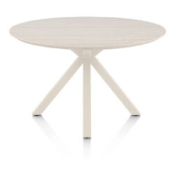 Caletta, eetkamertafel rond 120 cm. - HPL Primo Laminato blad - centrale kruispoot crème - Travertin