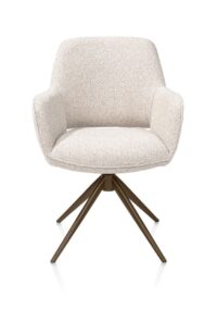 Kian, chaise à accoudoirs - pivotant avec fonction relax - steelbrown - tissu Cloudy - beige