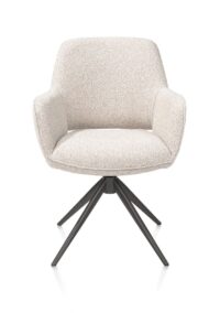 Kian, chaise à accoudoirs - pivotant avec fonction relax - graphite - tissu Cloudy - beige