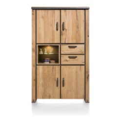 Farmland, armoire 120 cm - 4-portes + 2-tiroirs + 2-niches (+ LED)