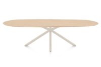 Caletta, eetkamertafel ovaal 270 x 110 cm. - eiken blad - centrale kruispoot crème - Natural