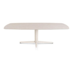 Saluti, table ovale 240 X 110 cm. - pied central - cr&egrave;me - Light sand